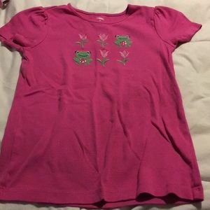 ☀️2/$10☀️Gymboree hot pink t-shirt with frogs.
